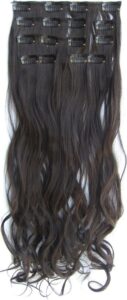 Clip in hairextensions 7 set wavy bruin